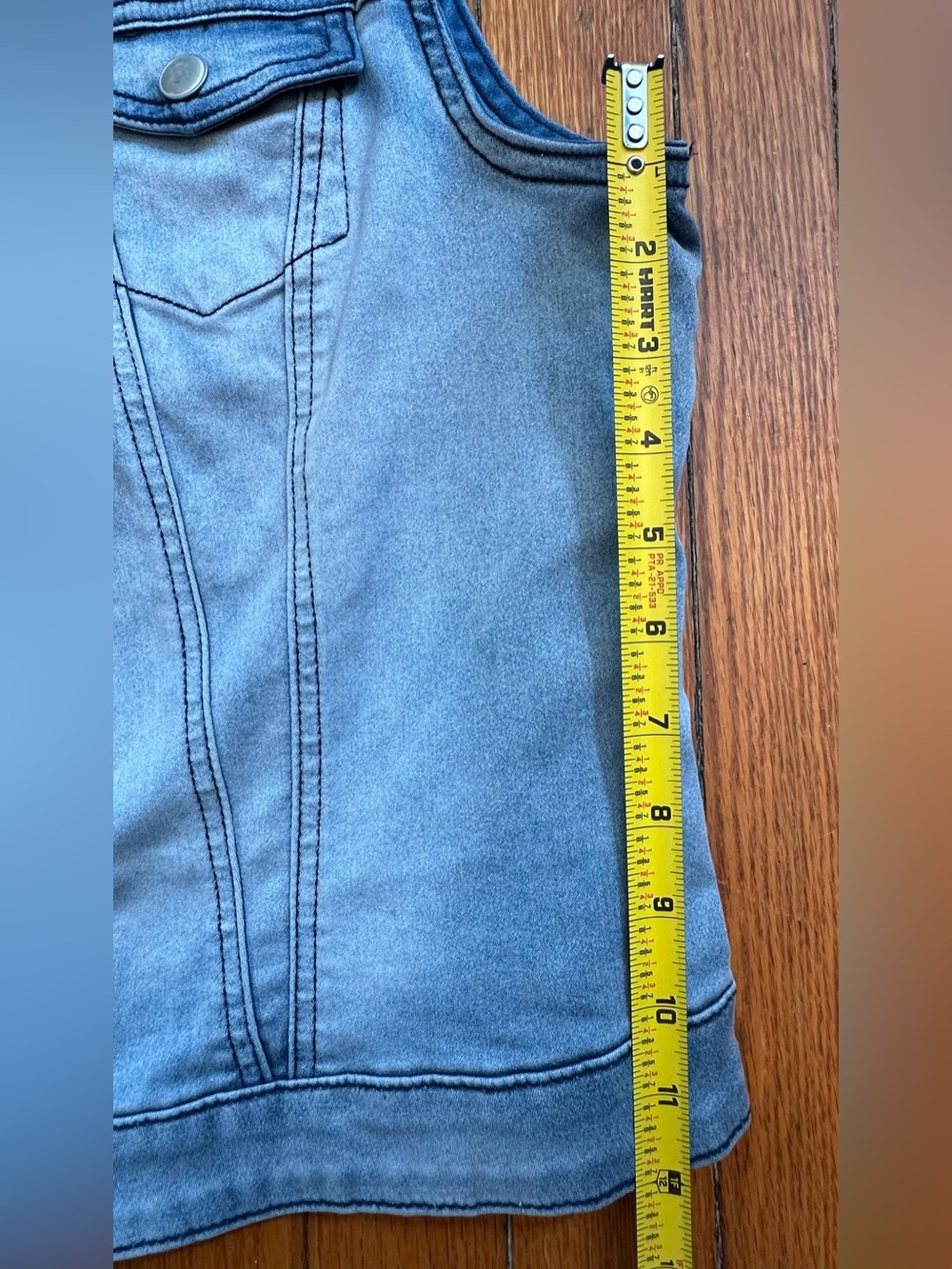 Tribal Jeans Light Denim Button-Front Vest - Light Blue Size Medium 1066 - Picture 6 of 11